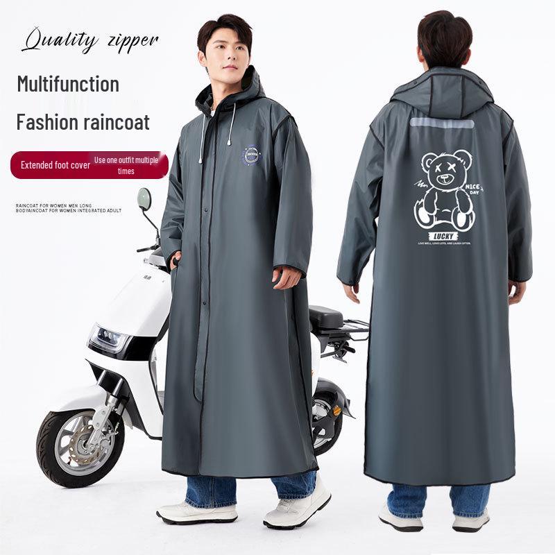 Unisex Stormproof Cycling & Hiking Rain Cape with Double Hood Brim - One-Piece Design