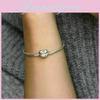 Stylish And Romantic Pandora Heart Clasp Charm Bracelet With Snake Chain And Box