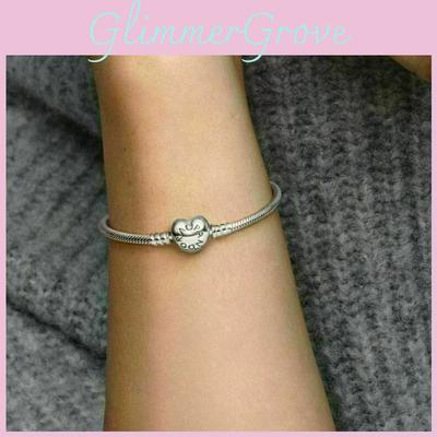 Yılan Zincirli ve Kutulu Şık ve Romantik Pandora Kalp Tokalı Charm Bileklik