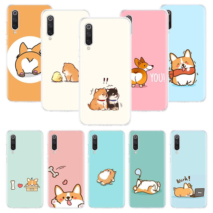 Cute Corgi cartoon Dog Phone Case For Xiaomi Redmi Note 13 14 15 Pro Plus 12S 12 14S 11S 11E 10 10S 11 11T 5G 4G Cover Coque Red