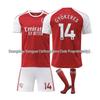 Camisa Titular do Arsenal 25-26: Kit Adulto e Conjunto de Manga Curta #14 Infantil