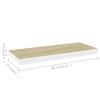 VidaXL Floating Wall Shelf Oak and White 60x23.5x3.8 Cm MDF