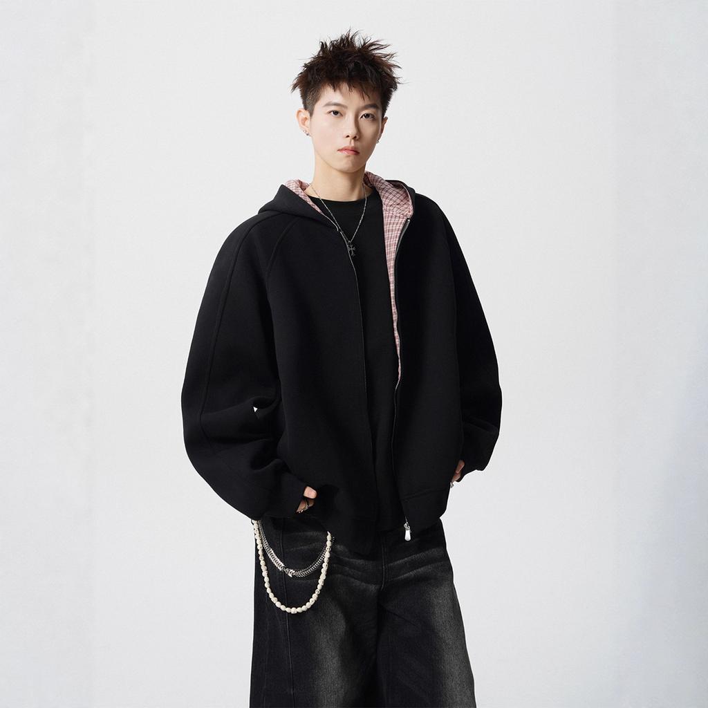 Splicing Plaid Sweater Gentlemen's Autumn High Street Hoodie Daily Wear Couple Jacket High Quality Durable Construction Practical Daily Use