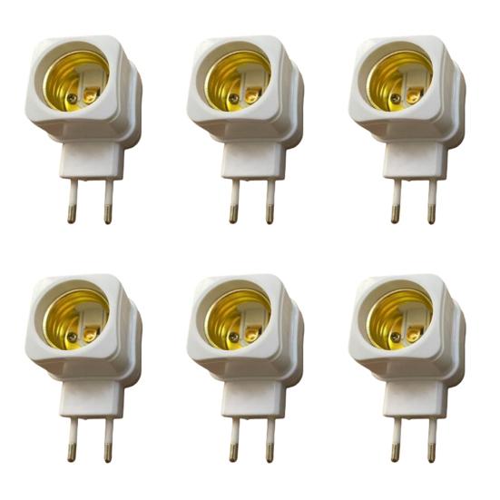 E27 EU Plugglampe Lysholder Base Socket Converter Adapter med kontrollbryter