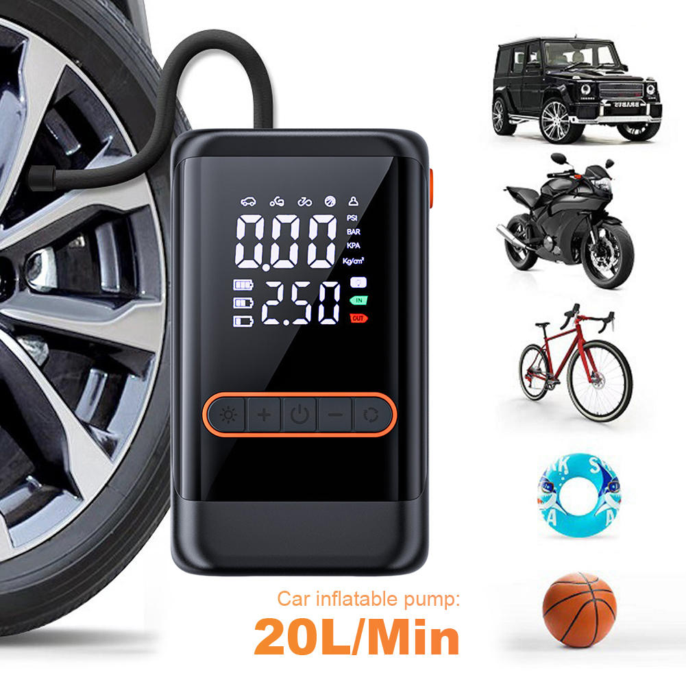 Portable Air Compressor USB Rechargeable Wireless Tire Inflator High Pressure Air Pump Motorcycle Inflation Accessories