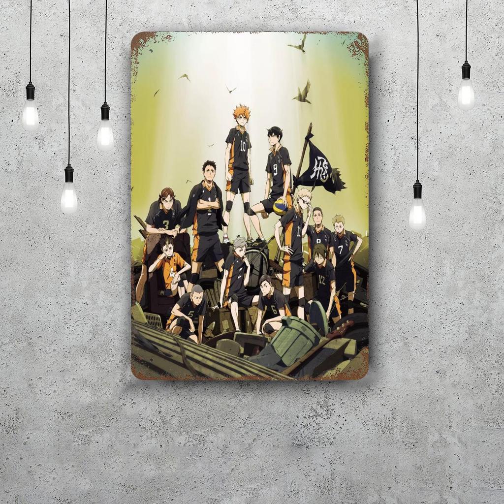 Haikyu Hinata Animation Vintage Metal Tin Signs Posters Decor Retro Metal Plaque Wall Art Decor for Garage Bar