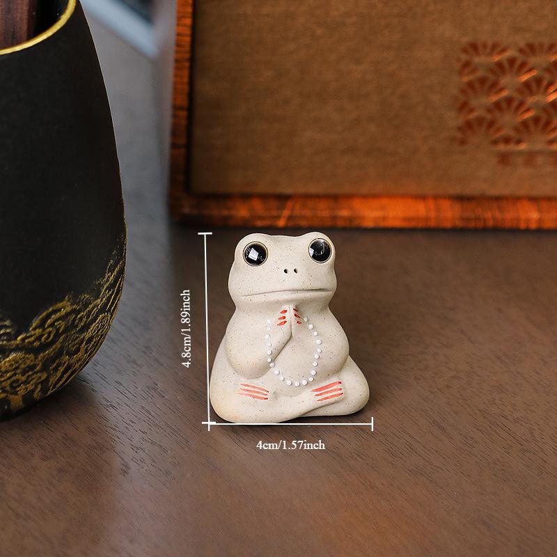 Ceramic Little Frog Decoration Ceramic Lotus Leaf Tea Ceremony Accessories Tea Table Fun Decoration Tea Room Decoration