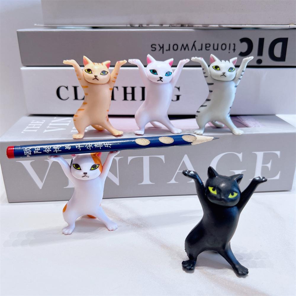 1/5Pcs Dancing Cat Animation Figure Enchanting For Fashion Cake Decoration Cat Model Enchanted Doll Pen Holder Item Placement
