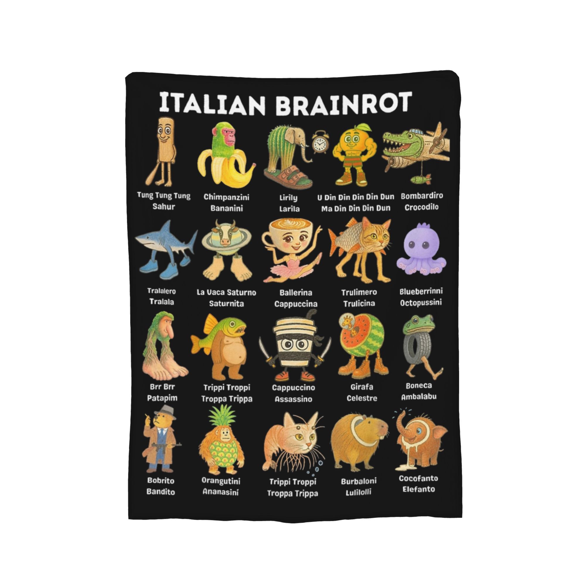 

Italian Brainrot Characters Pastel Meme Cartoon Blankets Flannel Spring Autumn Throw Blanket for Sofa Couch Plush Thin Quilt 75x90cm