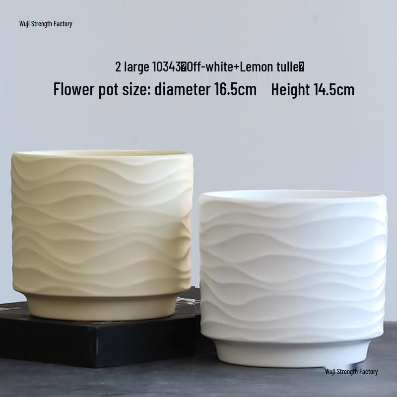 Nordic Minimalist Ceramic Flower Pot with Tray for Phalaenopsis, Orchid, and Succulent Plants