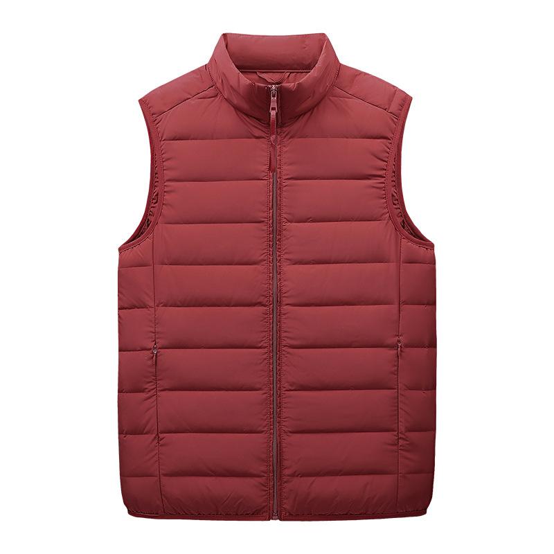 Men's autumn and winter light down jacket warm seamless vest white duck down stand-up collar down vest jacket men