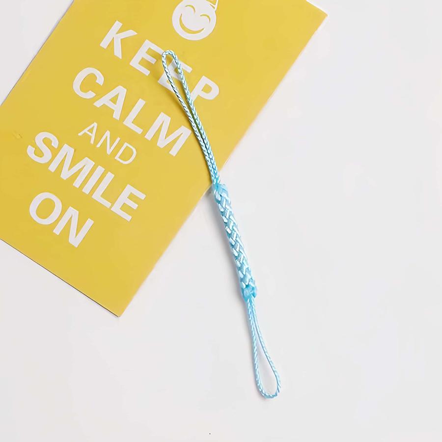 

10PCS Double Ended Phone Rope Key Chain Lanyard Hand Knitted Phone Strap Braided Pendant Charms Phone Cord Keychian Accessories світло-синій колір