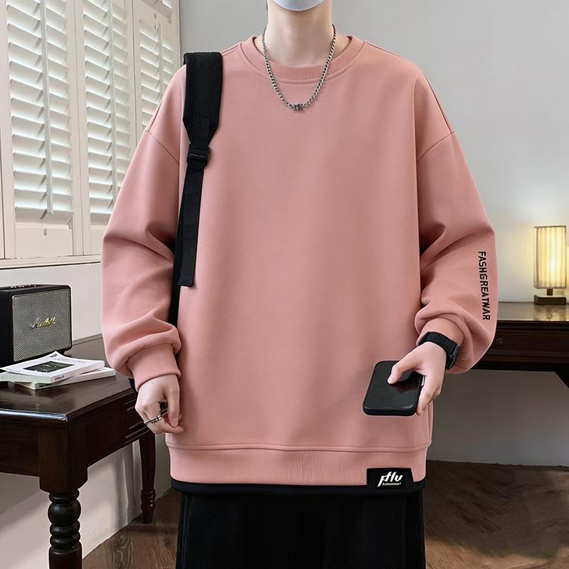 Men's Sweatshirt Casual Versatile Handsome Long-sleeved T-shirt Round Neck Sweatshirt Men's Clothing