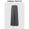 UR 2026 Spring Women's Trendy Gray Elastic Waist Wide-Leg Pants