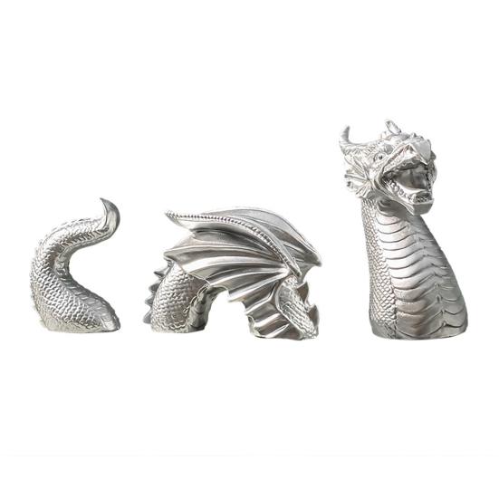 

Готическая садовая статуя дракона, фигурка дракона из 3 частей, всепогодное уличное искусство, скульптура дракона для украшения дома, патио, двора, лужайки, внутреннего двора серебряный