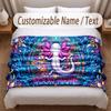 Axolotl Theme Soft Blanket Personalized Custom Name Text Print Warm Blanket Home Sofa Bedroom Decor