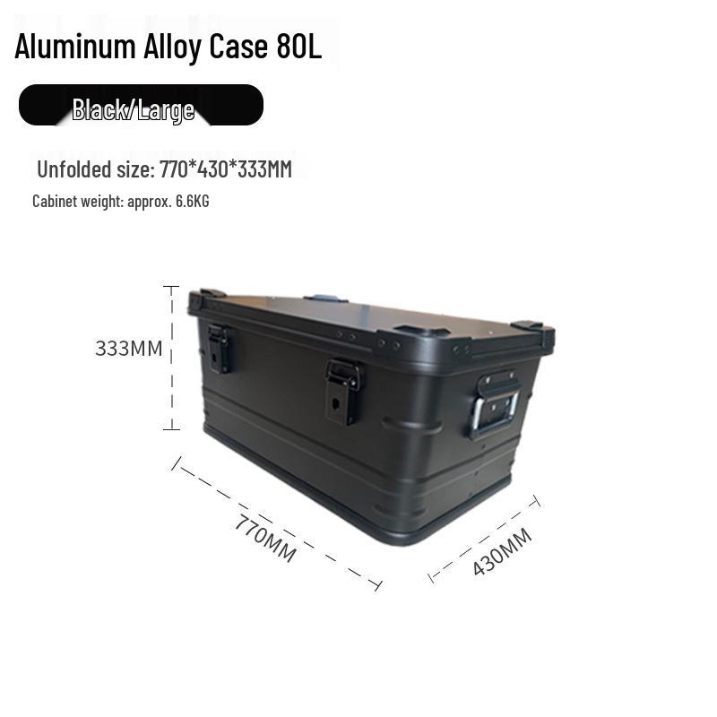 Black Aluminum Camping & Storage Box for Home, Outdoor, & Car Trunk