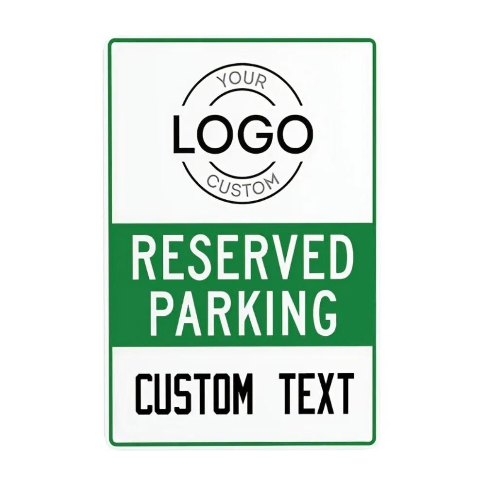 Custom 20x30cm Aluminum Reserved Parking Sign, Anti-Oxidation Metal Wall Decor for Business & Commercial Lots