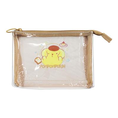 Tees Factory Sanrio 3-Piece Clear Mesh Pouch, Amaenbo NamidaPom Pom Pu SR-5544215PU