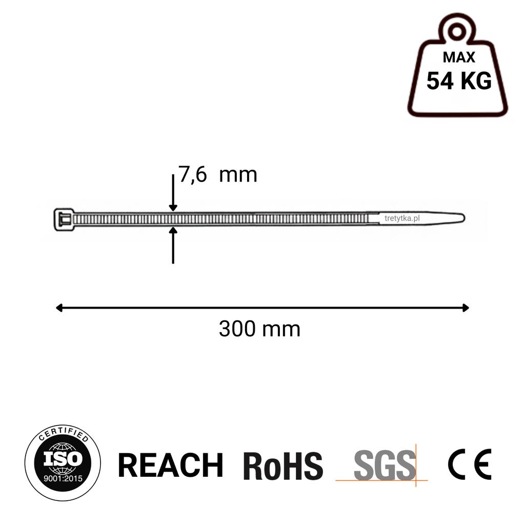Cable ties Tretytki - UV 7.6 x 300 mm, black
