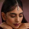 Indian Bridal Forehead Chain Headwear Wedding Accessories Elegant Headband Leaf Zircon Hair Chain Jewelry For Women