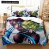 Fashion 3D Print Cartoons Demon Slayer Bedding Sets Duvet Cover Set With Pillowcase Twin Full Queen King Bedclothes Bed Linen