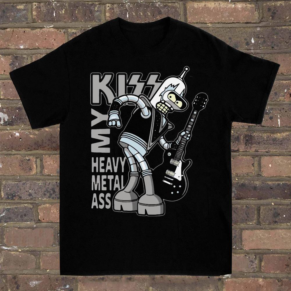 Футурама Поцелуй Мою Тяжелометаллическую Задницу Футболка Для мужчин Женщин S-4XL Унисекс Футболка XXXXL