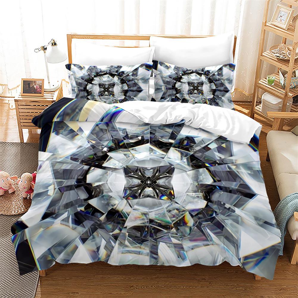 Diamond Duvet Cover Set Abstract Art Valentine's Day Gift for Girls Women Couple King Size Bedding Set Polyester Comforter Cover