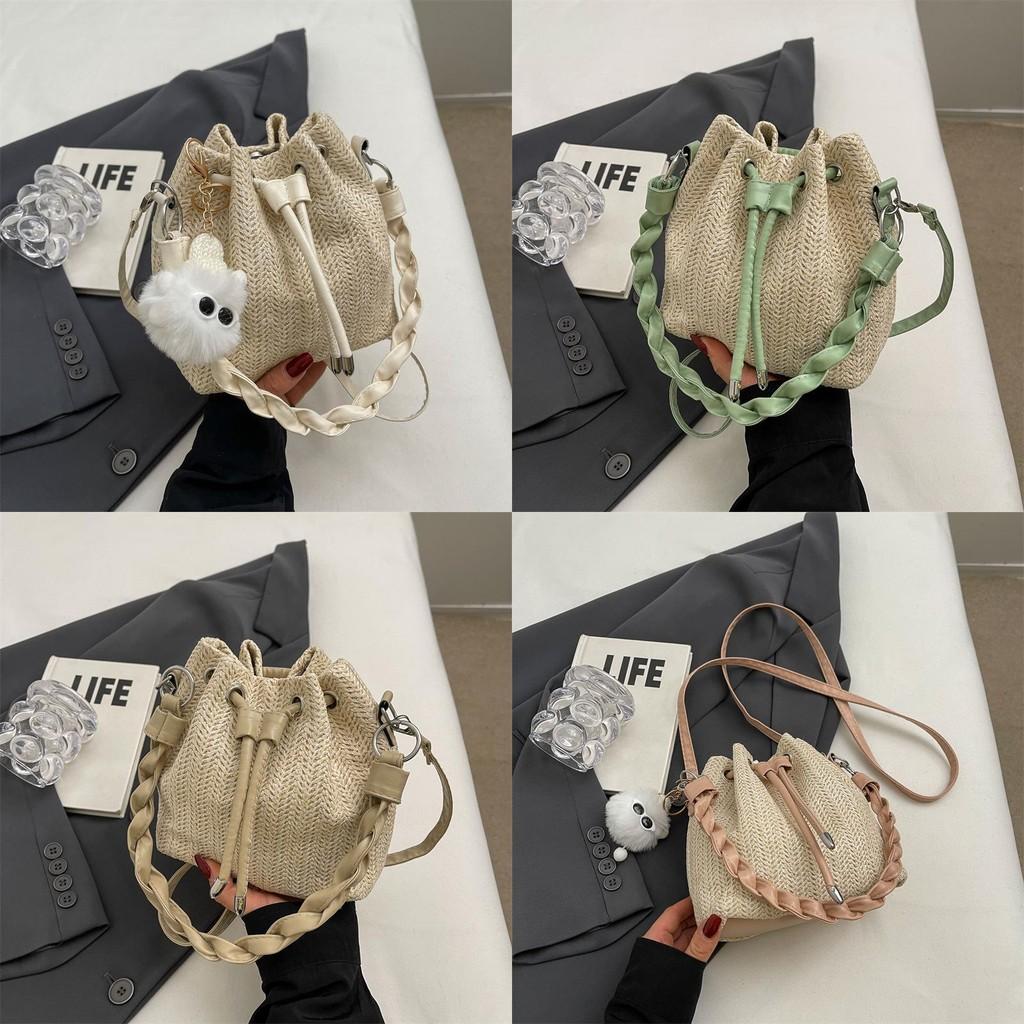 Urban Minimalist Woven Water Bucket Bag For Daily Casual Women