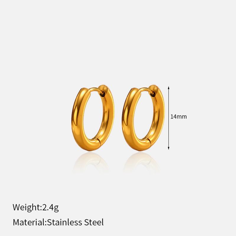 European and American Fashion Stainless Steel Stud Earrings Set, Geometric Round Stainless Steel Earrings and Earrings.