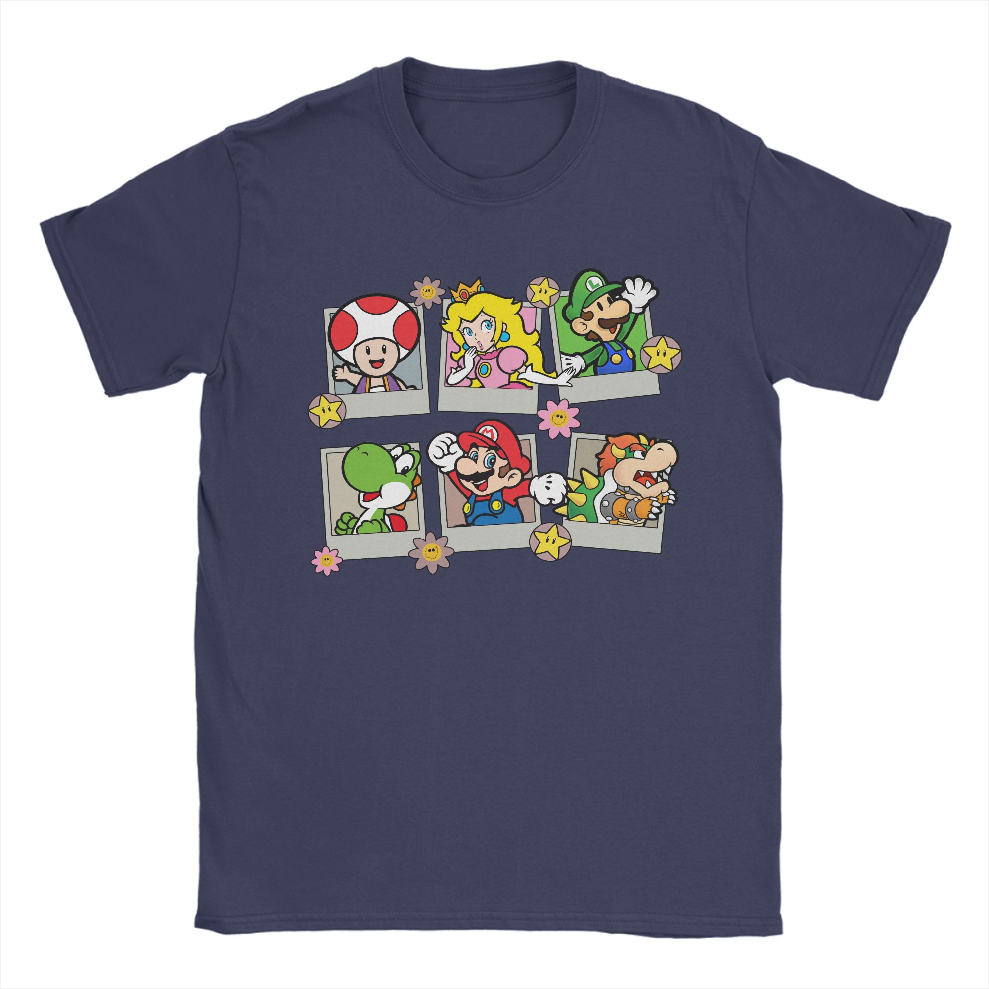 

Miniso Super Marios Group T Shirt Men s women Novelty T-Shirt Round Collar Yoshi Toad Princess Peach Tee Shirt Short Sleeve 3XL