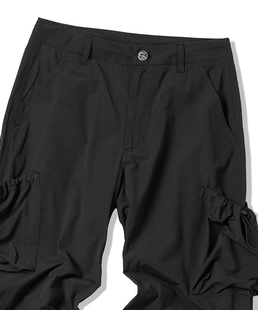 TRAVEL String Cargo Pocket Pants Black