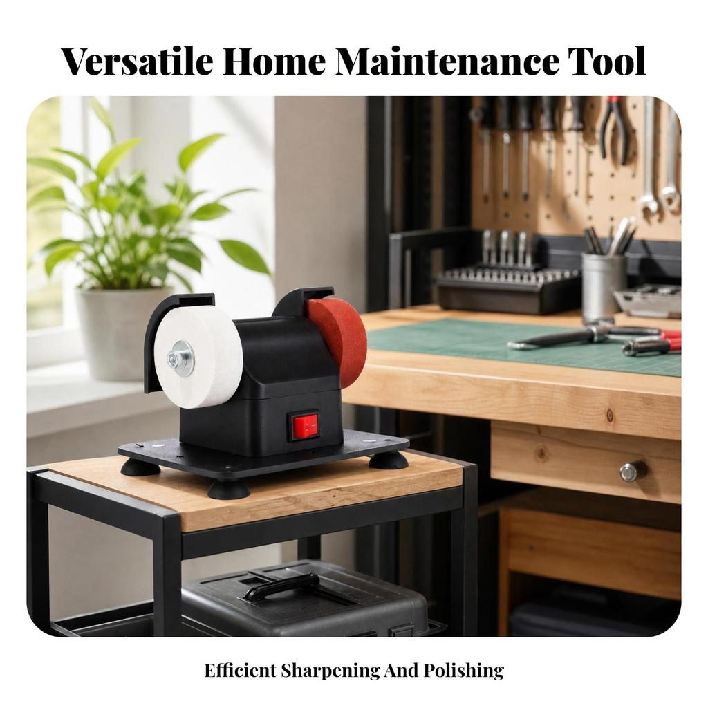 AdjustableSpeed Mini Benchtop Grinding Wheel Machine | spacesavingSaving Design, Bench Grind with