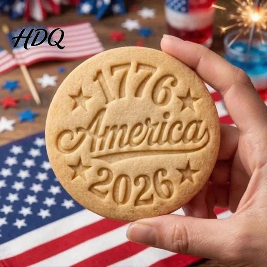 Commemorative Theme Ornament 250th Anniversary Cookies with 3D Deep Embossed Texture Collectible 1776-2026 Decorations Ideal Independence Day Gift
