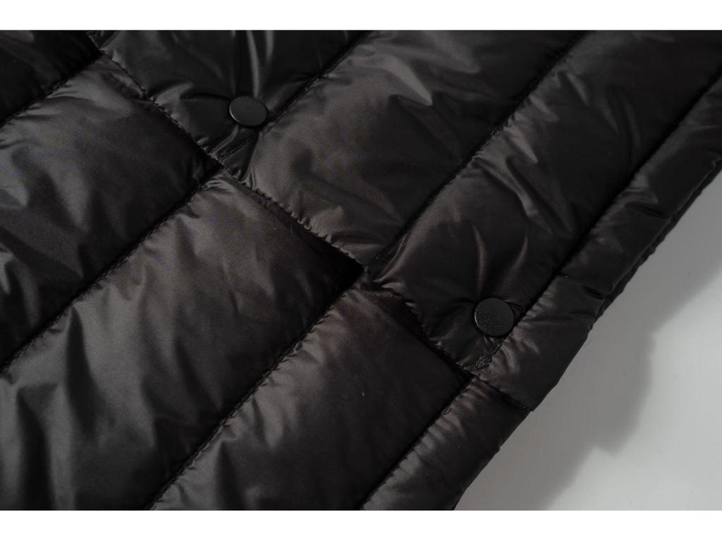 Men's Lightweight Down Vest, Round Neck, Solid Color, Plus Size, Raglan Sleeve - Ideal for Autumn and Winter