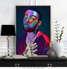Poster e Stampe di Star della Musica Rap Astratta Moderna Hiphop Rapper Arte da Parete Quadri da Parete Pittura su Tela per Decorazione Domestica Senza Cornice