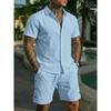 Men Casual Summer Short Sleeve Shirt And Shorts Beach Vacation Set