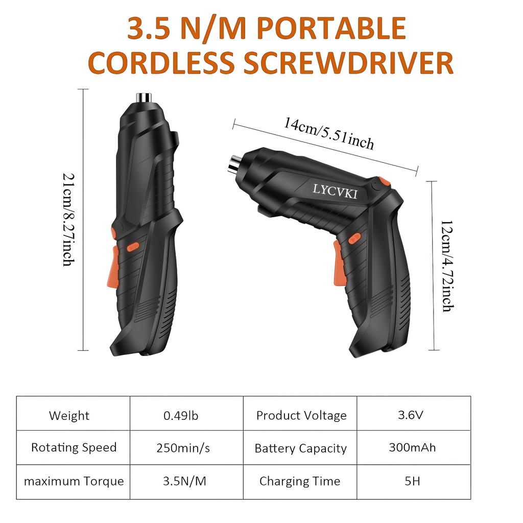 14pcs Electric Screwdriver Set USB Rechargeable Mini Electric Drill Tool Set Portable Cordless Screwdriver Home Repair Multitool Kit
