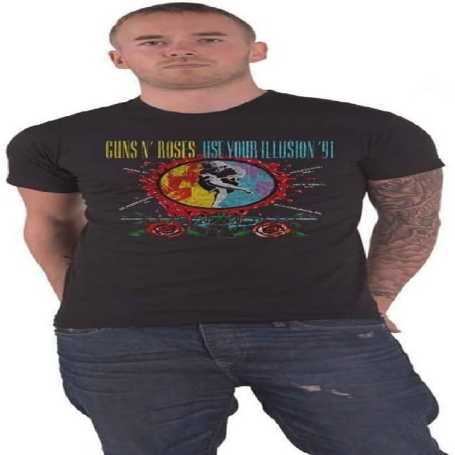 Guns N Roses Use Your Illusion Circle Splat (Black) T-Shirt (xx-Large) S