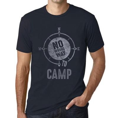 Vīriešu vintage T krekls Grafiskais T krekls No Wrong Way Camp Navy