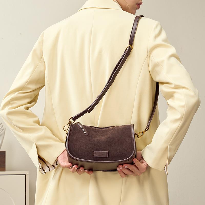Retro women's bag matte cowhide leopard print niche design messenger bag women's light luxury leather premium commuter handbag