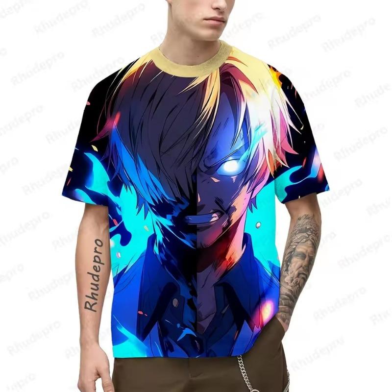 Letní Pánské Módní Tričko Módní Harajuku 3D Tištěné Kreslený Vzor Tričko Ležérní Pohodlný Top s Krátkým Rukávem