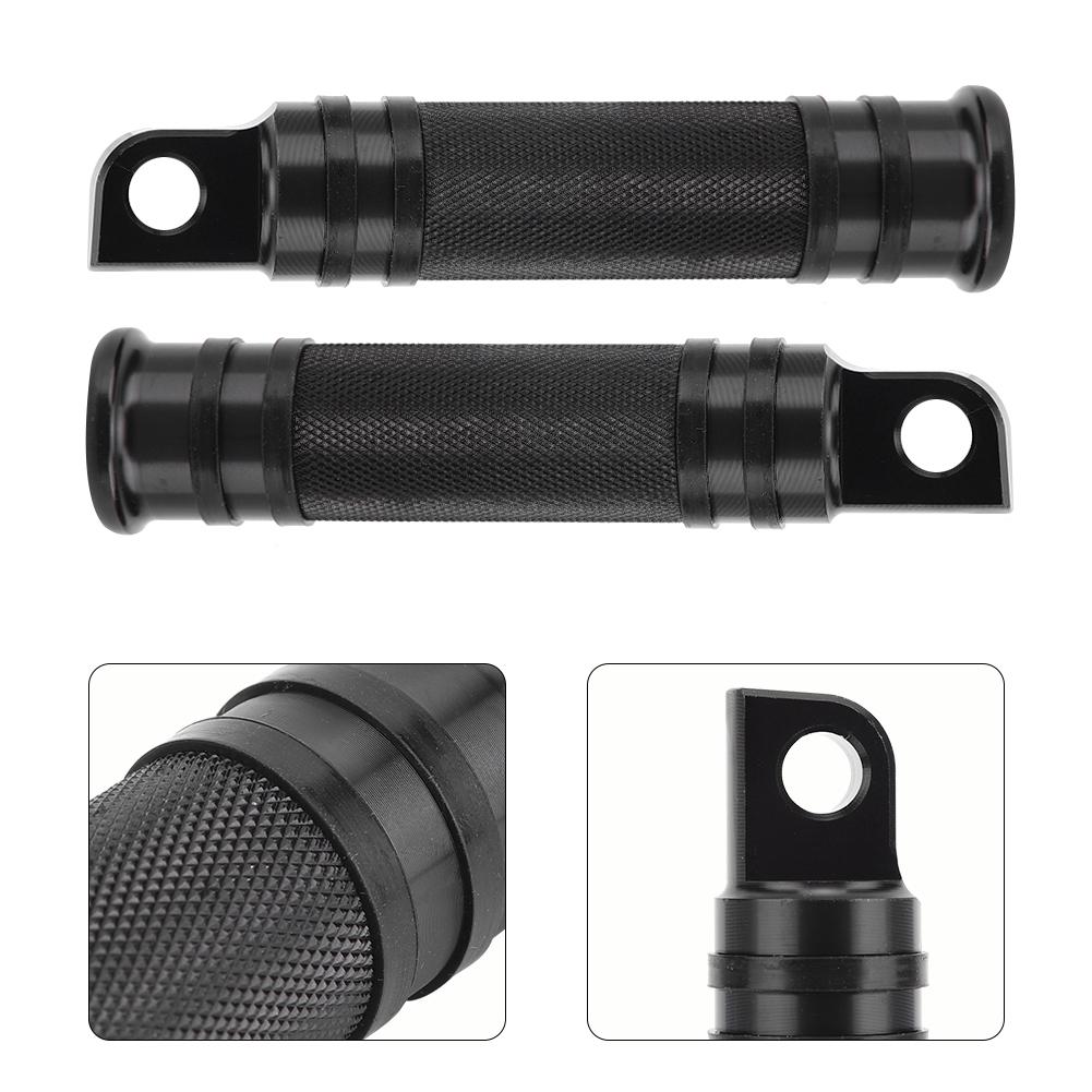 2Pcs Aluminum Alloy Motorcycle CNC Bike Foot Pegs Pedals Rest Footrest(Black)