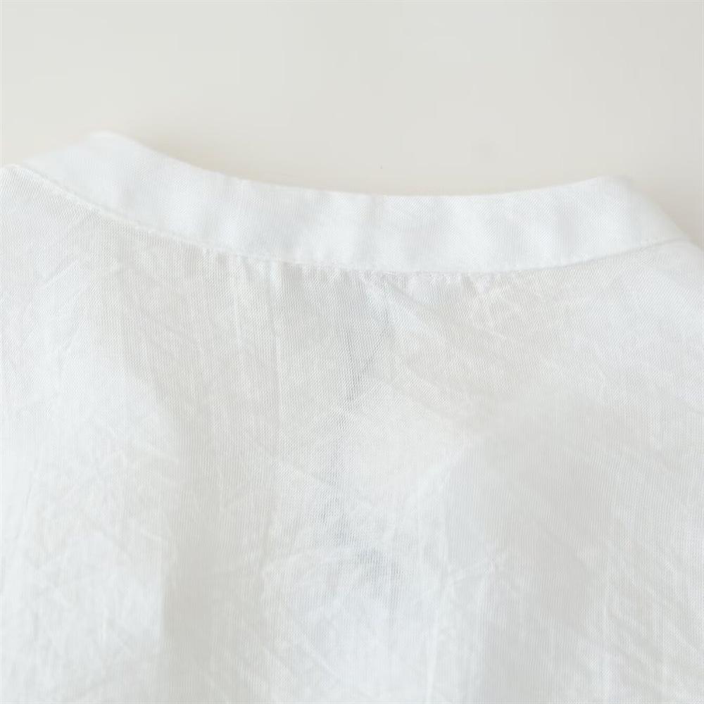 2025 Spring/Summer Women's Loose Lace Layered Ruffle Long-Sleeve Shirt