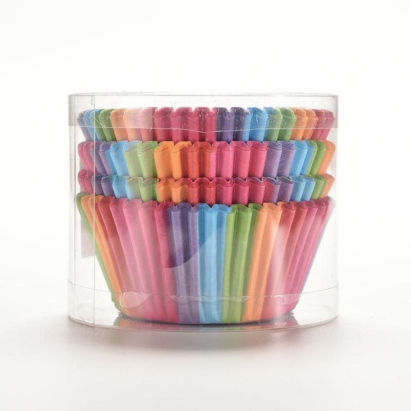 Neu Regenbogen farbe 100 stücke cupcake liner backen cupcake papier muffin fällen Kuchen box Cup tray