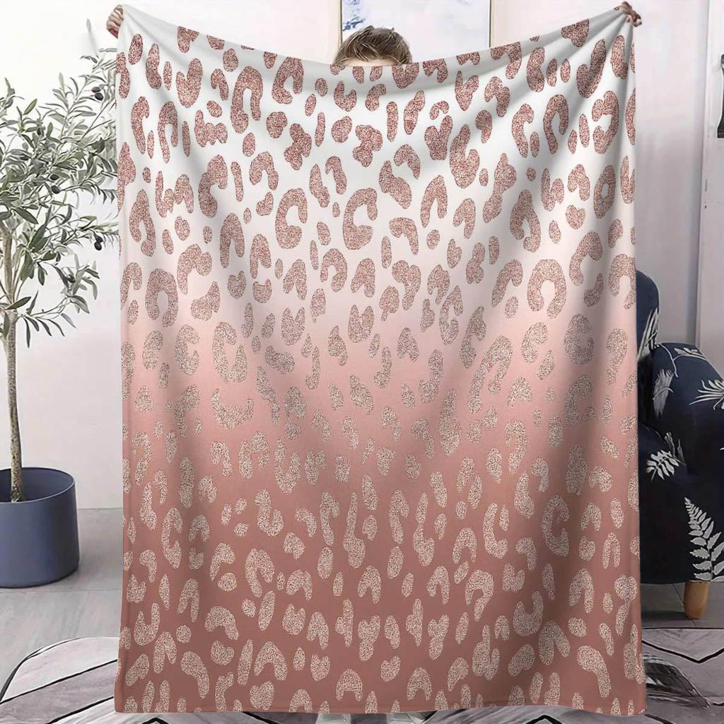 Luxury Grey Black Leopard Print Throw Blanket Cozy Sofa Couch Manta Soft Bed Decorative Blanket For Bedroom Living Room