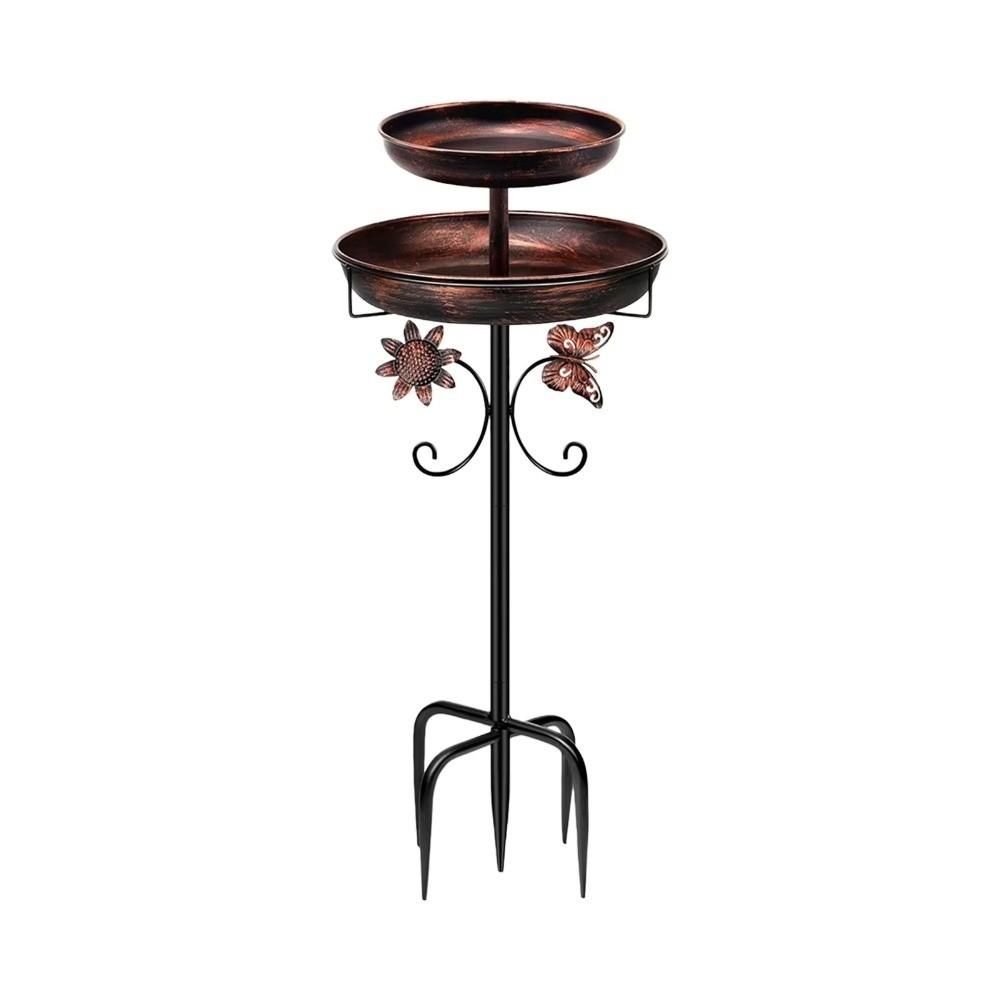Dual-Layer Design Bird Bath Feeder Set Metal Outdoor Bird Bath New Metal Bird Bath For Garden