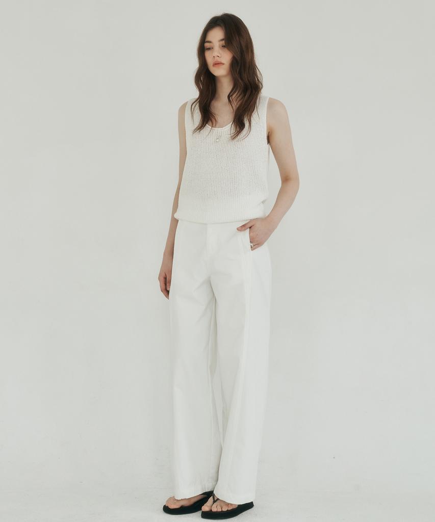 LOSSYROW Urban Wide Chino Pants White