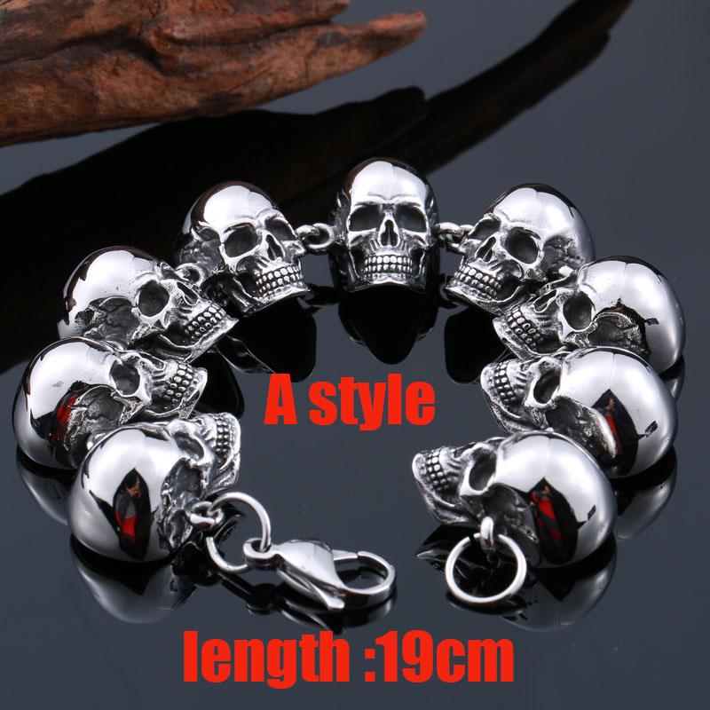 

Beier 316L Stainless Steel bracelet punk skull Bracelet For Vintage Cool Dragon Style Men s Bracelet Jewelry LLBC8-036R