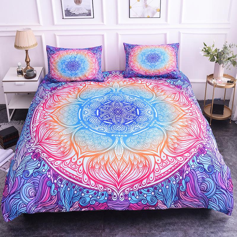 Bohemian Mandala Pattern Three-Piece Set Custom Home Textile Three-Piece Set